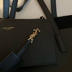 Saint Laurent Black and Gold Tote